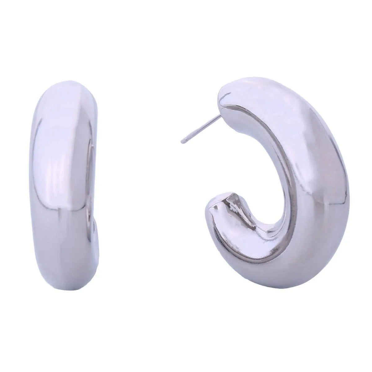 Fashion Jewelry: Shop the Best 14K White Gold Puffy Open Hoop Earrings Today Pinktown