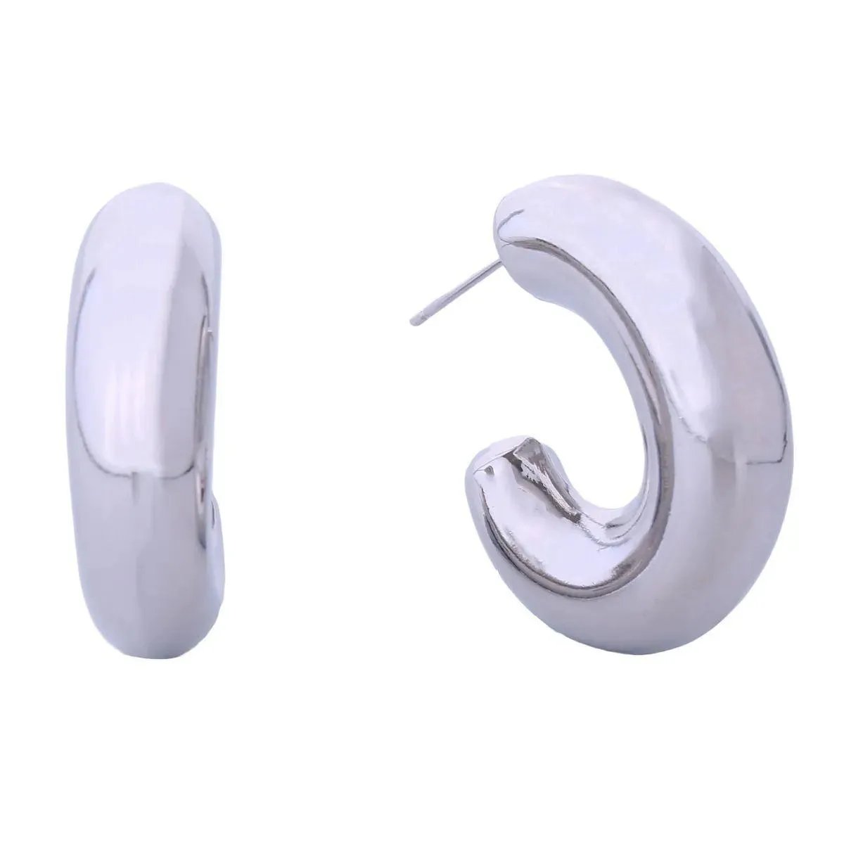 Fashion Jewelry: Shop the Best 14K White Gold Puffy Open Hoop Earrings Today