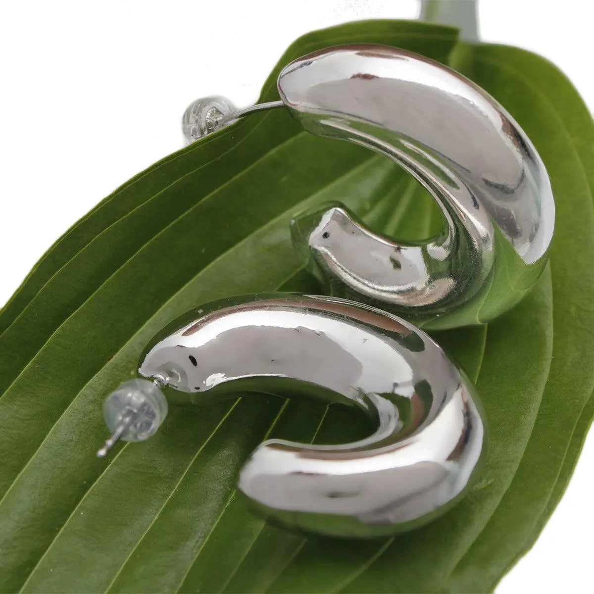 Fashion Jewelry: Shop the Best 14K White Gold Puffy Open Hoop Earrings Today Pinktown