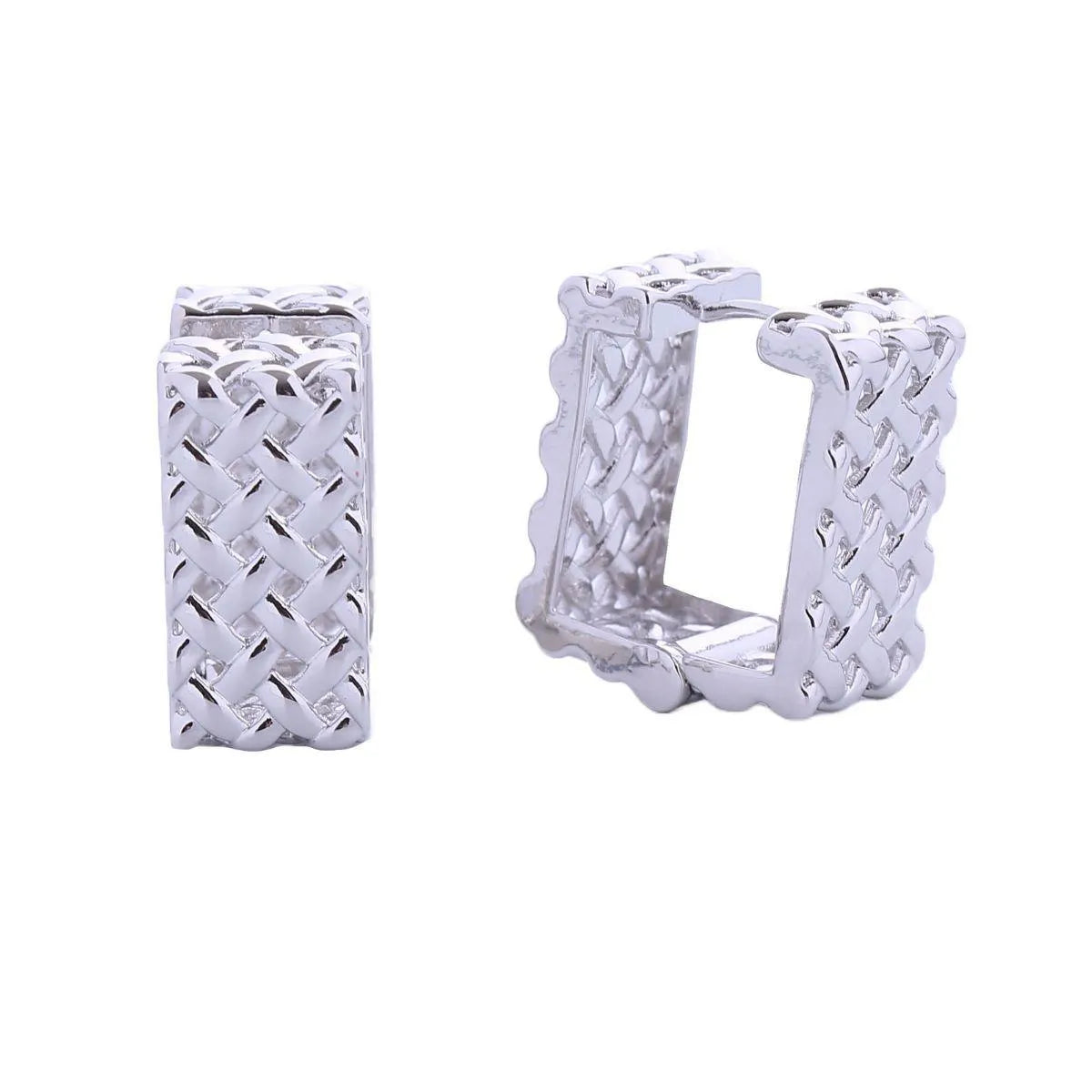 Fashion Jewelry: White Gold Woven Design Earrings Make a Distinct Expression Pinktown