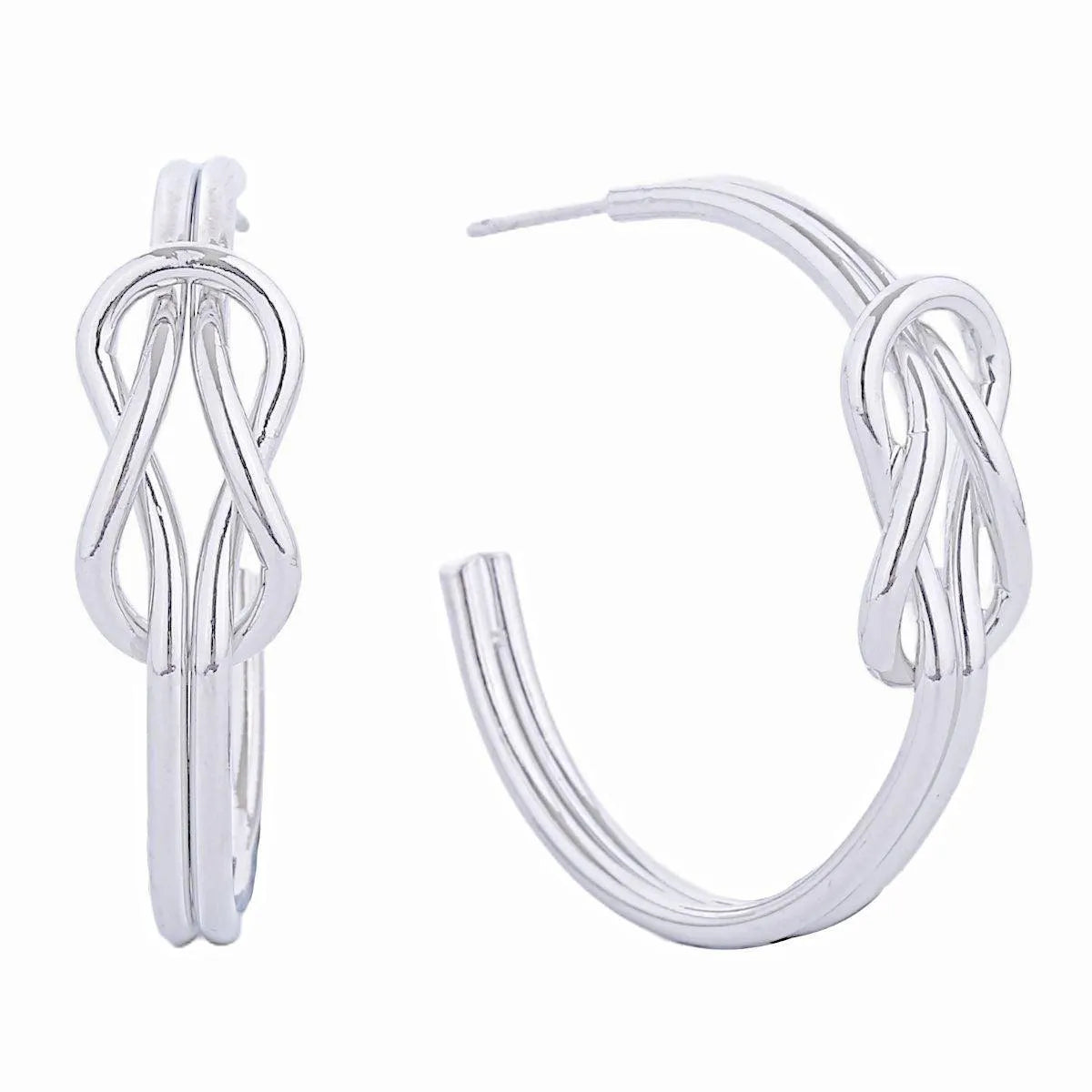 Fashion Jewelry: Women's White Gold Infinity Open Hoop Earrings: Your Style Groove Pinktown