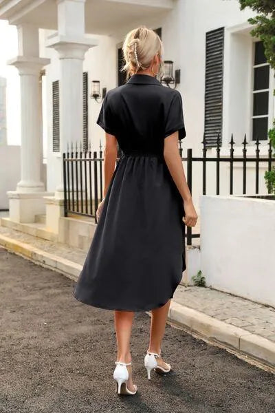 Feel Fabulous in a Tied Button Up Shirt Dress Jewelry Bubble