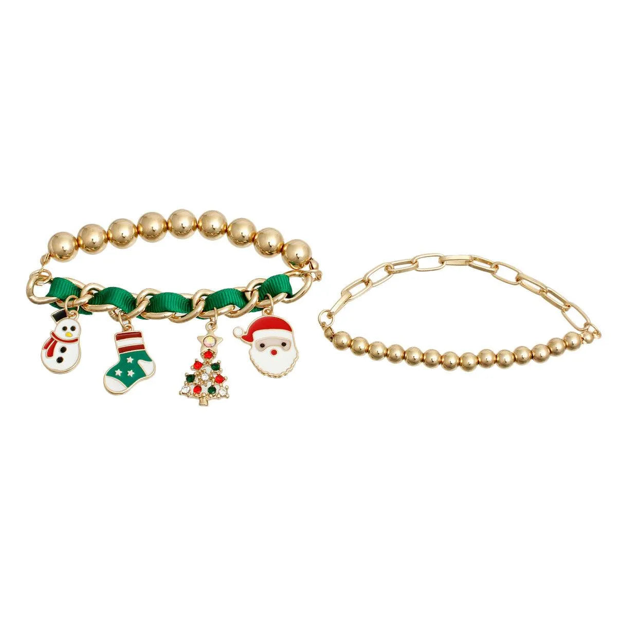Get Festive with Our Christmas Tree & Charms Bracelet Set Pinktown