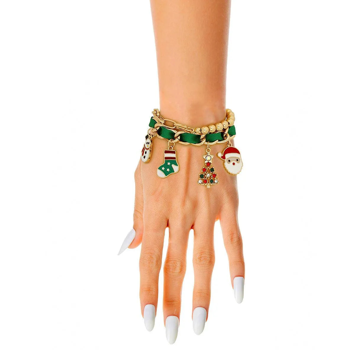 Get Festive with Our Christmas Tree & Charms Bracelet Set Pinktown