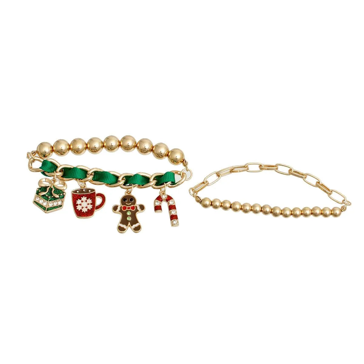Get Festive with Our Gingerbread Plus Charms Bracelet Set Pinktown