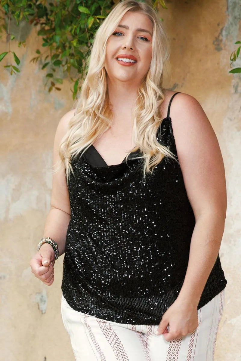 Get Glam in Our Plus Size Sequin Tank Top - Order Now! Jewelry Bubble