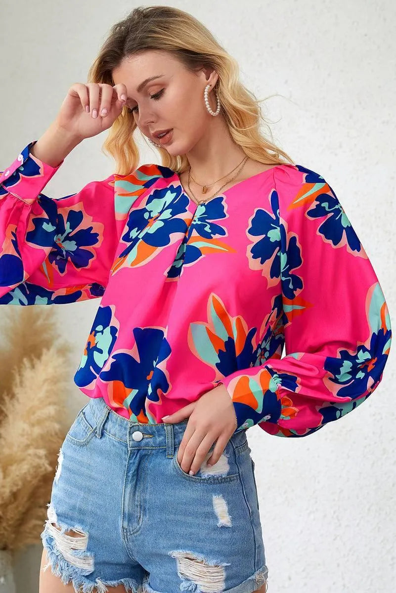 Get Noticed with a Stunning Multicolor Floral Blouse Jewelry Bubble