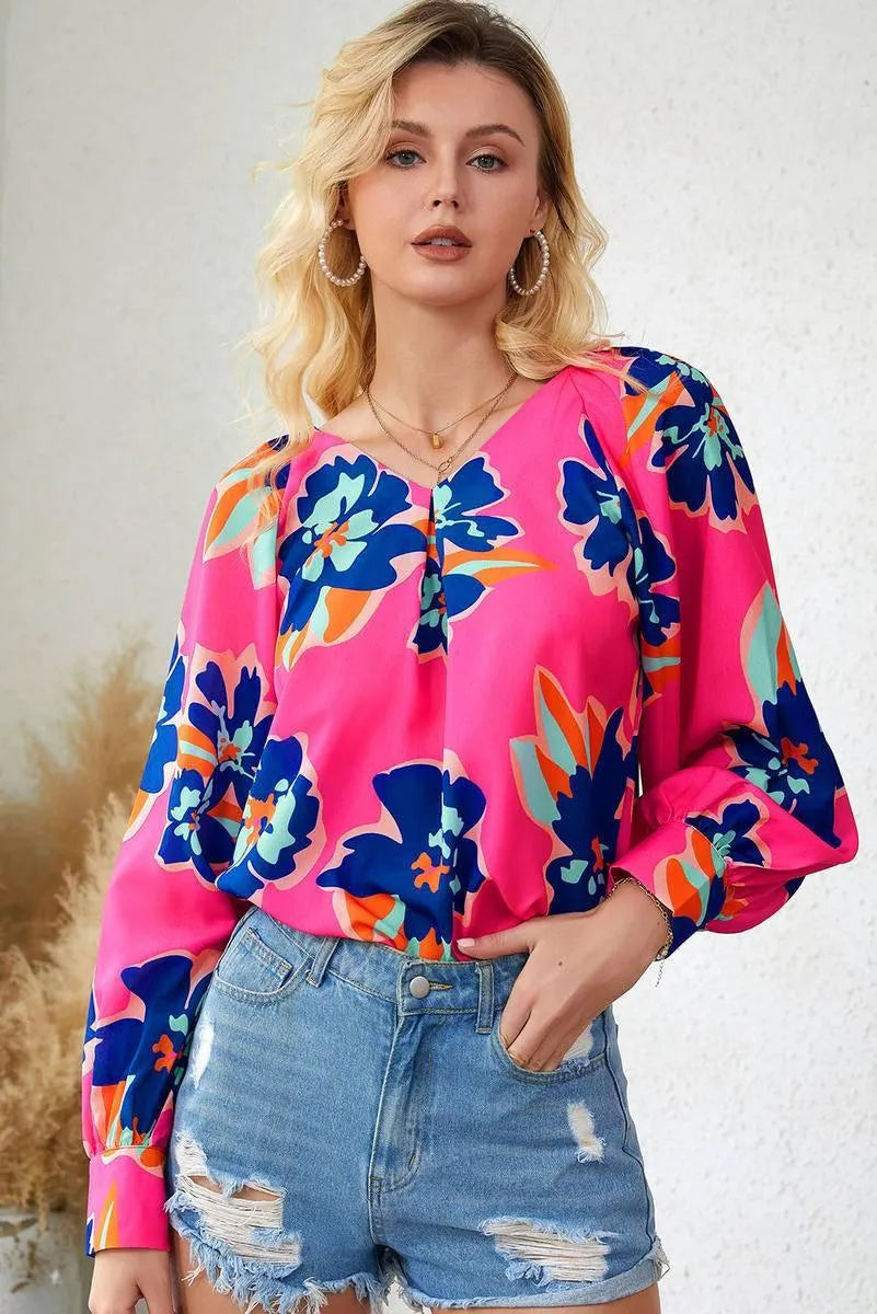 Get Noticed with a Stunning Multicolor Floral Blouse Jewelry Bubble