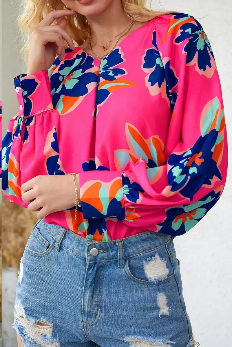 Get Noticed with a Stunning Multicolor Floral Blouse Jewelry Bubble