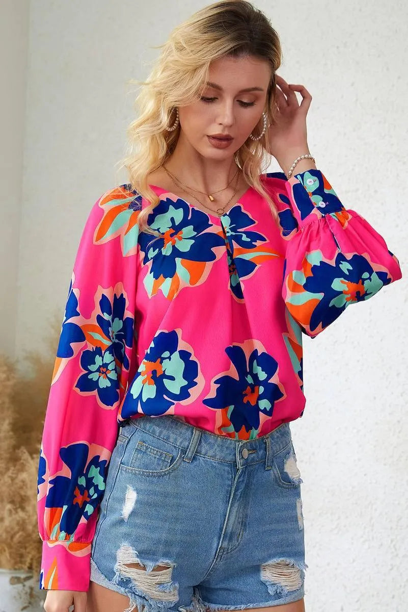 Get Noticed with a Stunning Multicolor Floral Blouse Jewelry Bubble