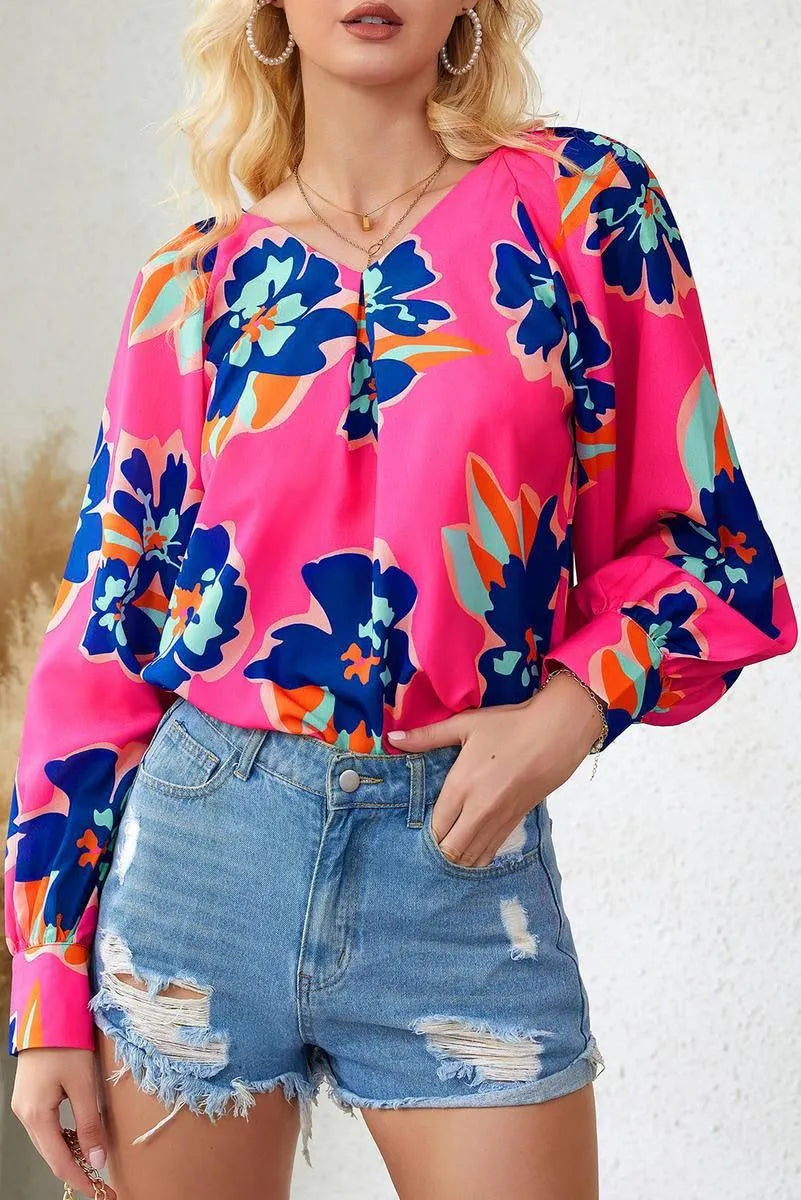 Get Noticed with a Stunning Multicolor Floral Blouse Jewelry Bubble