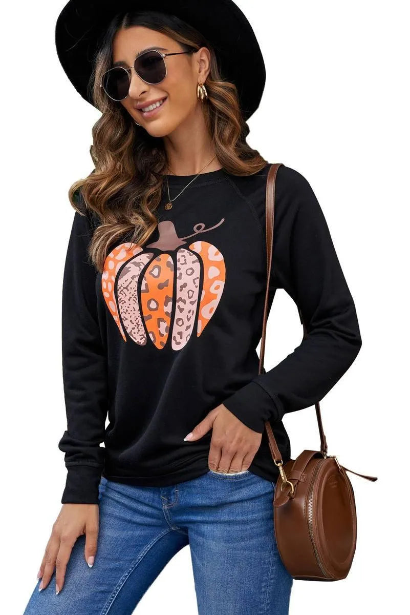 Get cozy in style with our Halloween Pumpkin Graphic Pullover Sweatshirt - perfect for fall festivities! Jewelry Bubble