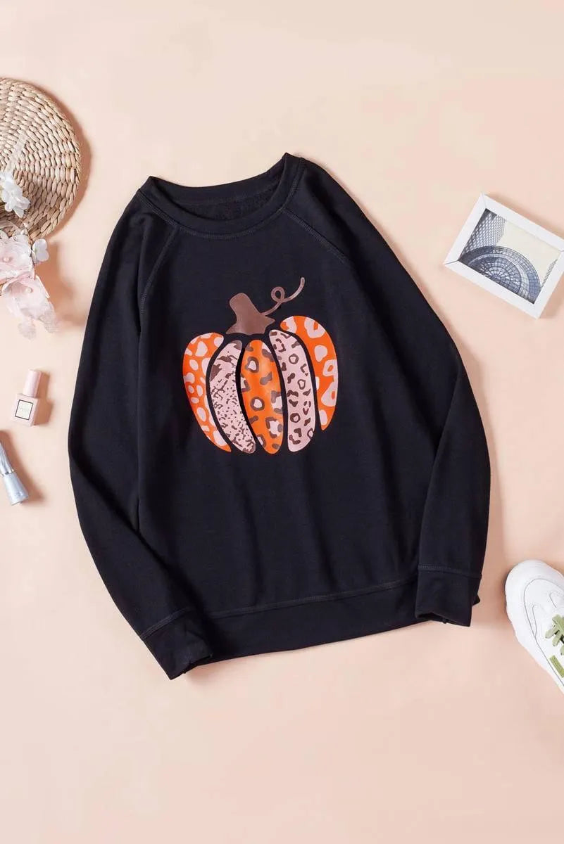 Get cozy in style with our Halloween Pumpkin Graphic Pullover Sweatshirt - perfect for fall festivities! Jewelry Bubble