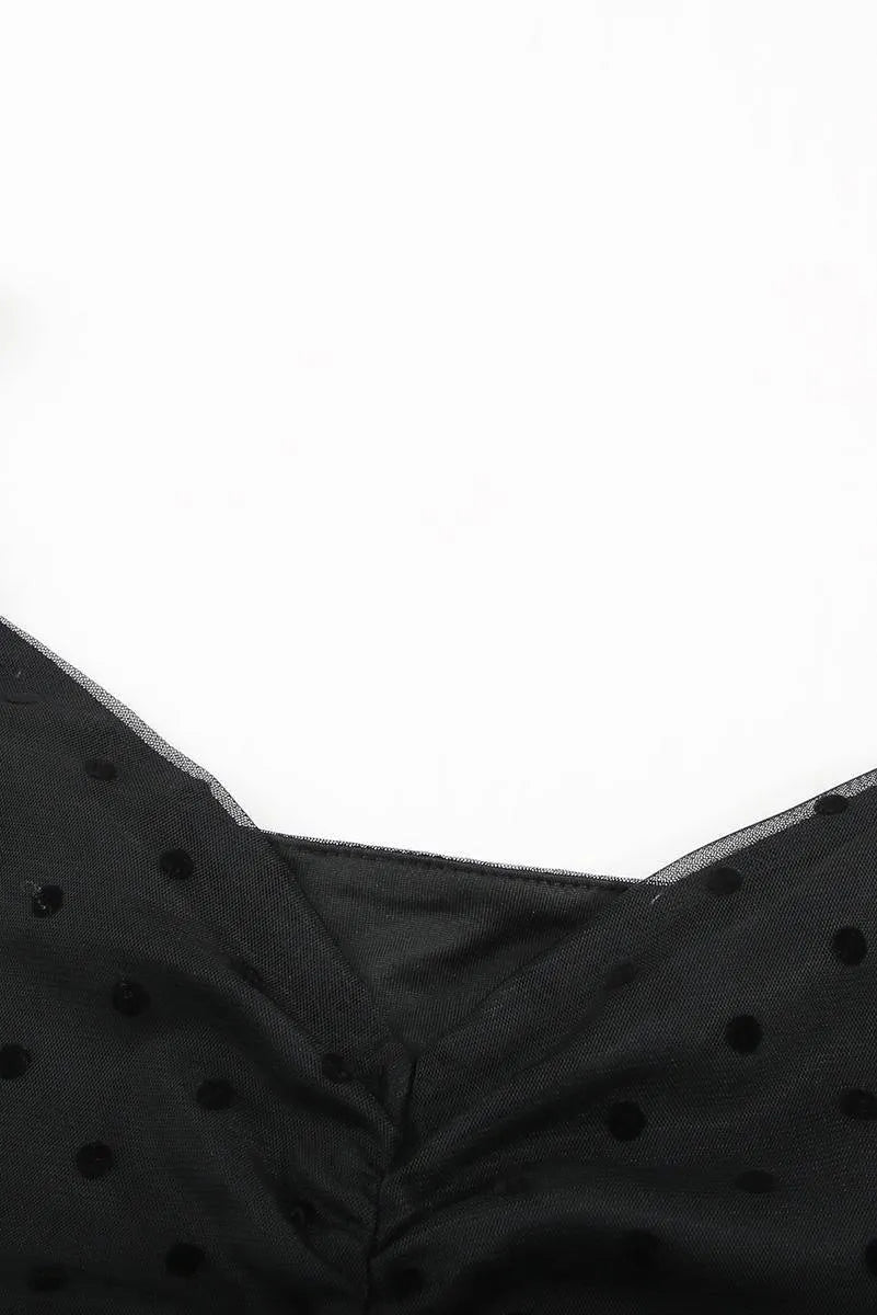 Get the Trendy Dotted Print Ruched Top Today - Order Now! Jewelry Bubble