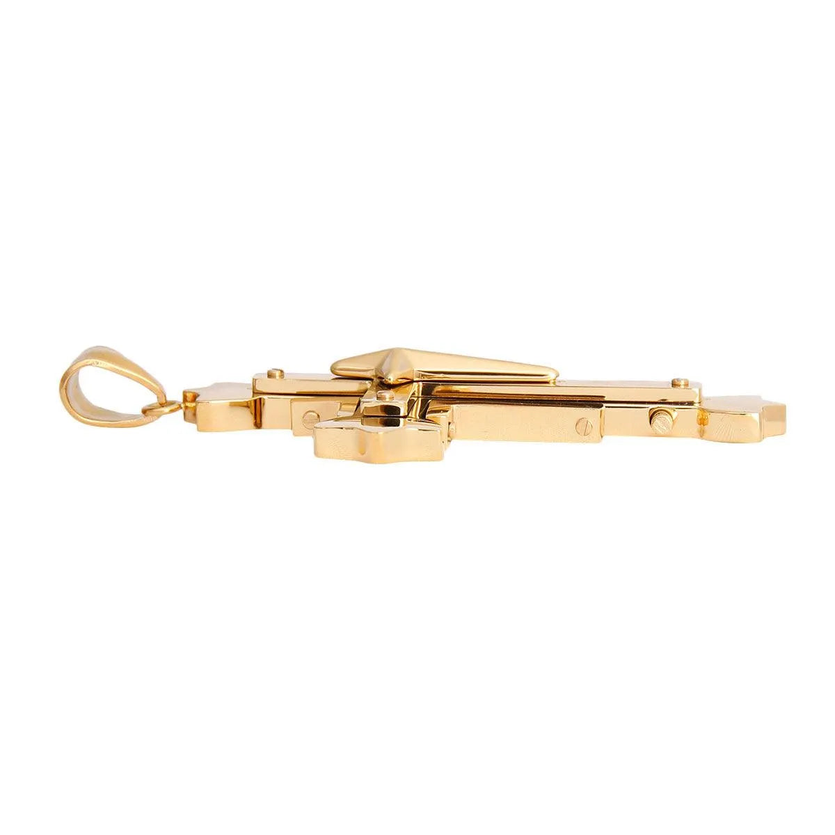 Gold Tone Stainless Steel Cross Pendant Pinktown