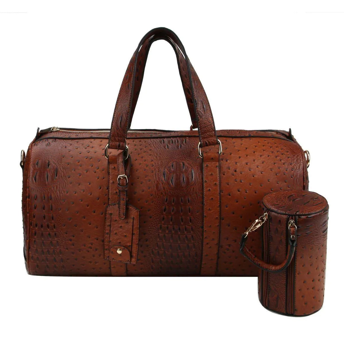 Make a Fashion Statement with Women's Brown Duffle Bag Set Pinktown