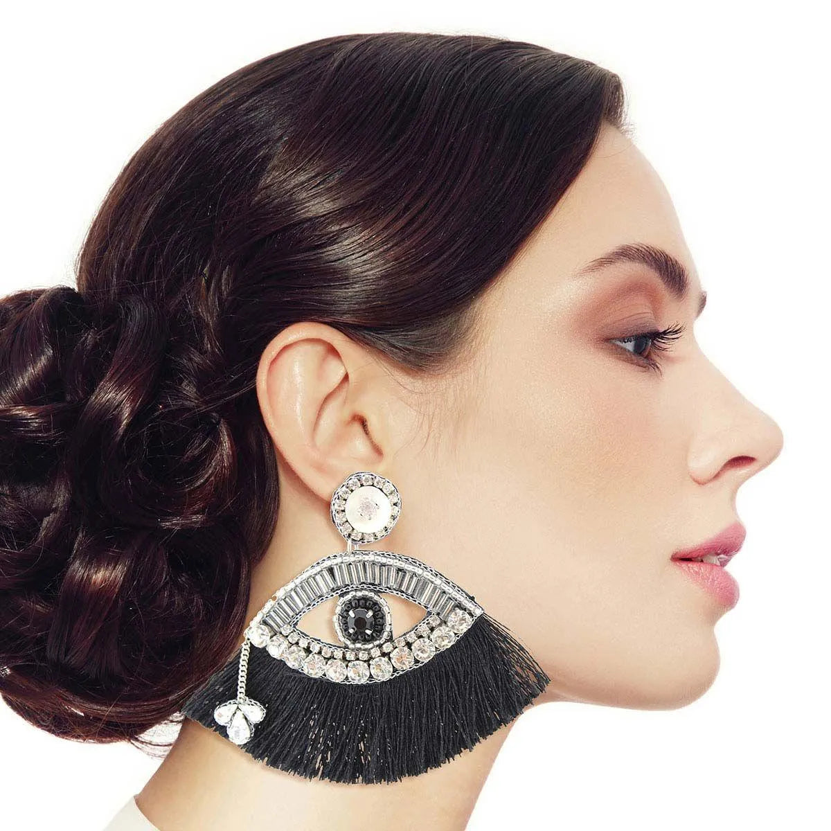 Make a Statement: Black Evil Eye Drop Earrings You Can't Miss Pinktown