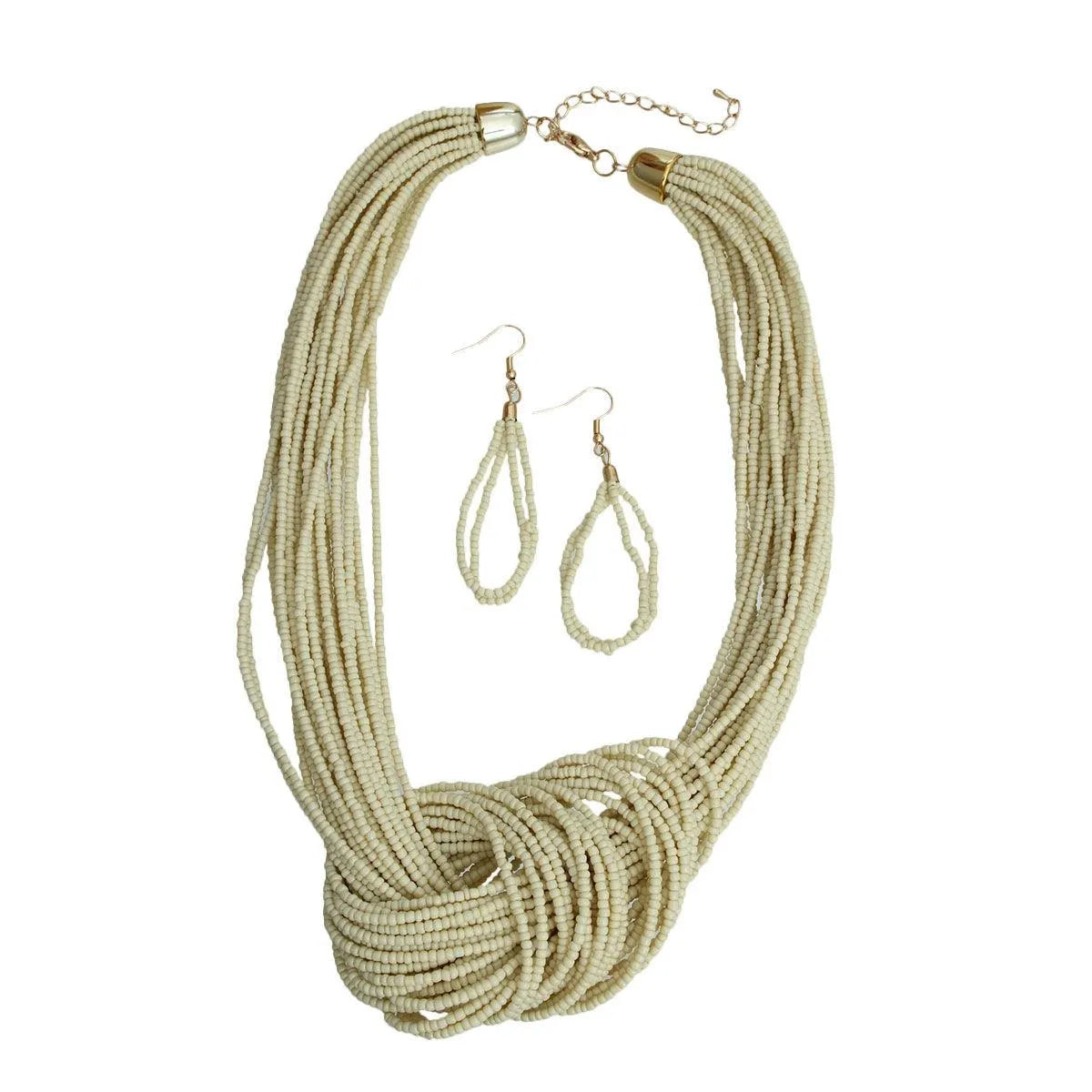 Multi Strand Chunky Knot Necklace Set Pinktown