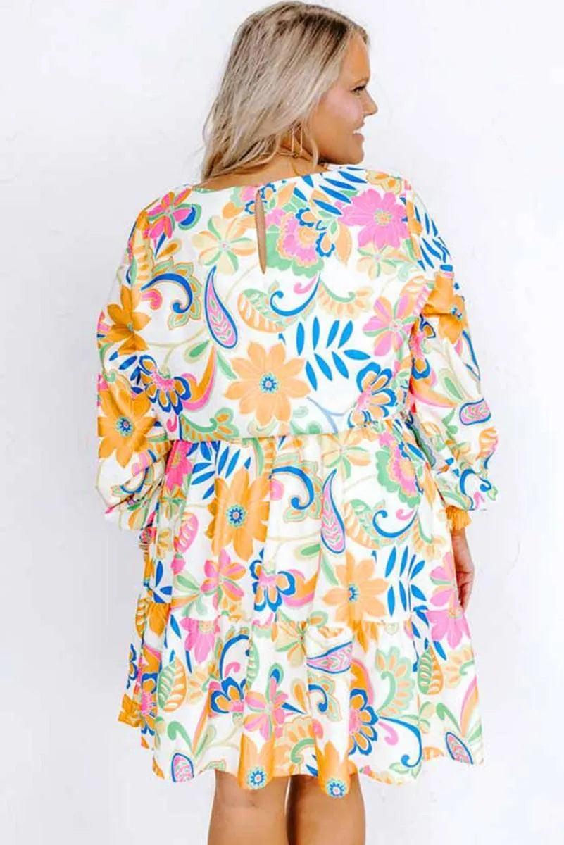Shop Now: Stunning Plus Size Multicolor Print Dress - Limited Stock! Jewelry Bubble