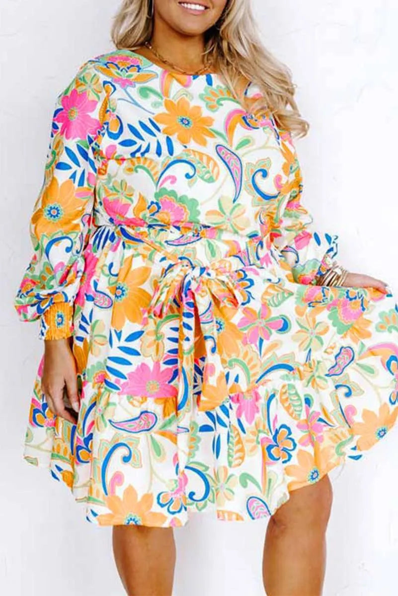 Shop Now: Stunning Plus Size Multicolor Print Dress - Limited Stock! Jewelry Bubble