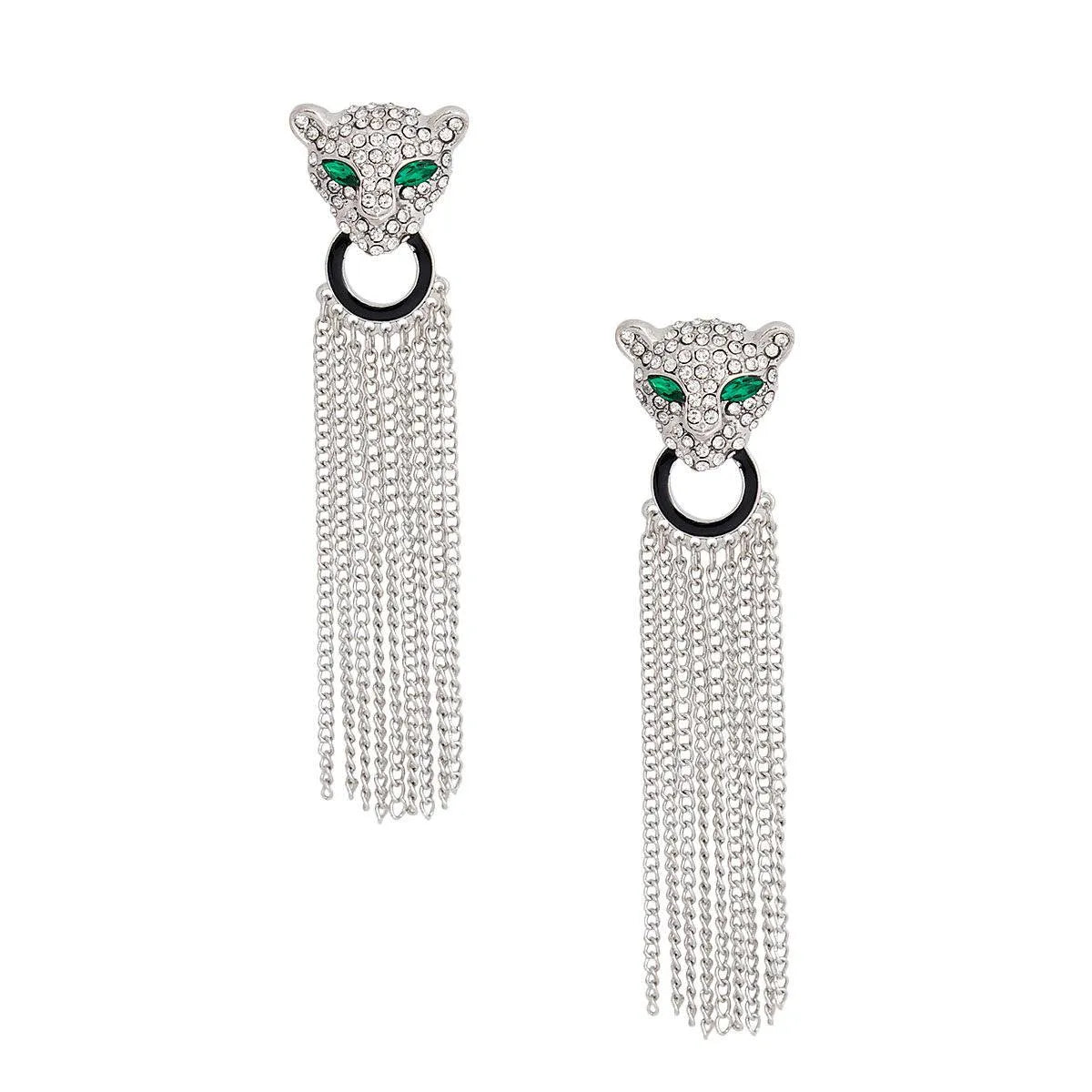 Shop Now for Chic Leopard Head Drop Earrings - Get Roaring Style! Pinktown