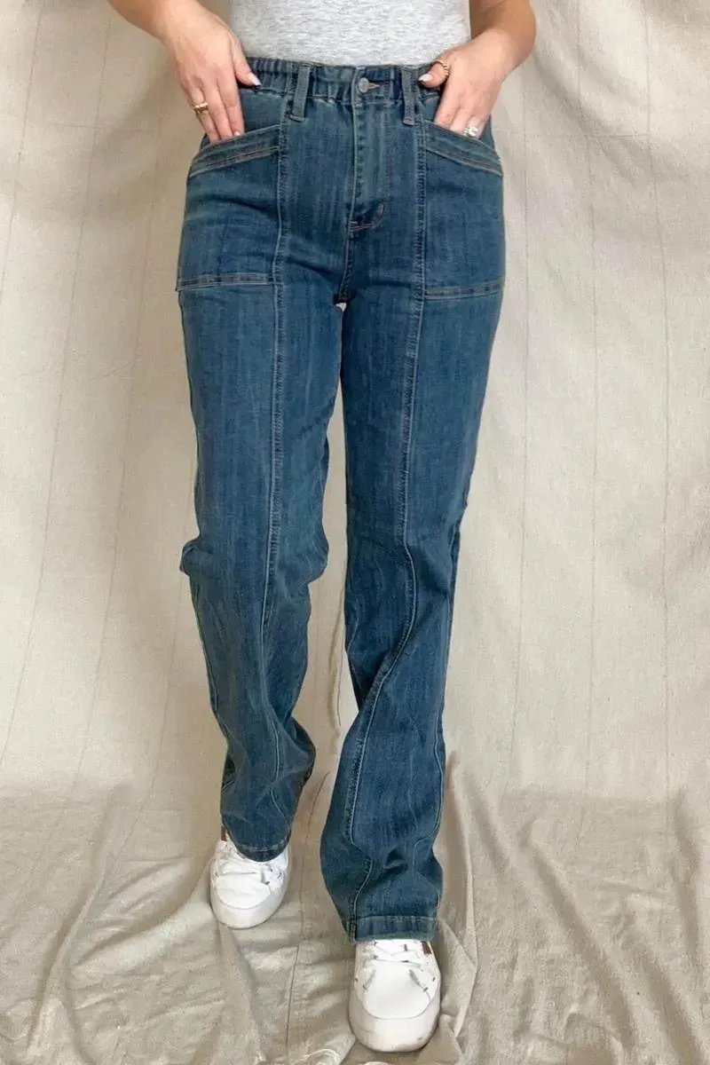 Shop Now for Judy Blue High Waist Elastic Waist Jeans