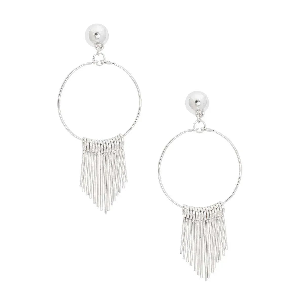 Silver Hoop Fringe Earrings: Every Fashionista's Street Style