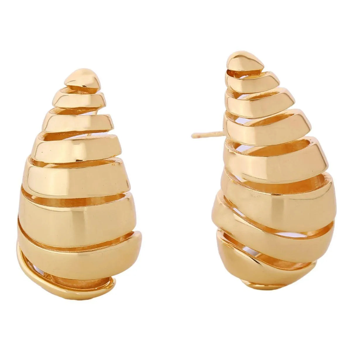 Style Statement: Fashion Jewelry 14K Gold Spiral Stud Earrings Pinktown