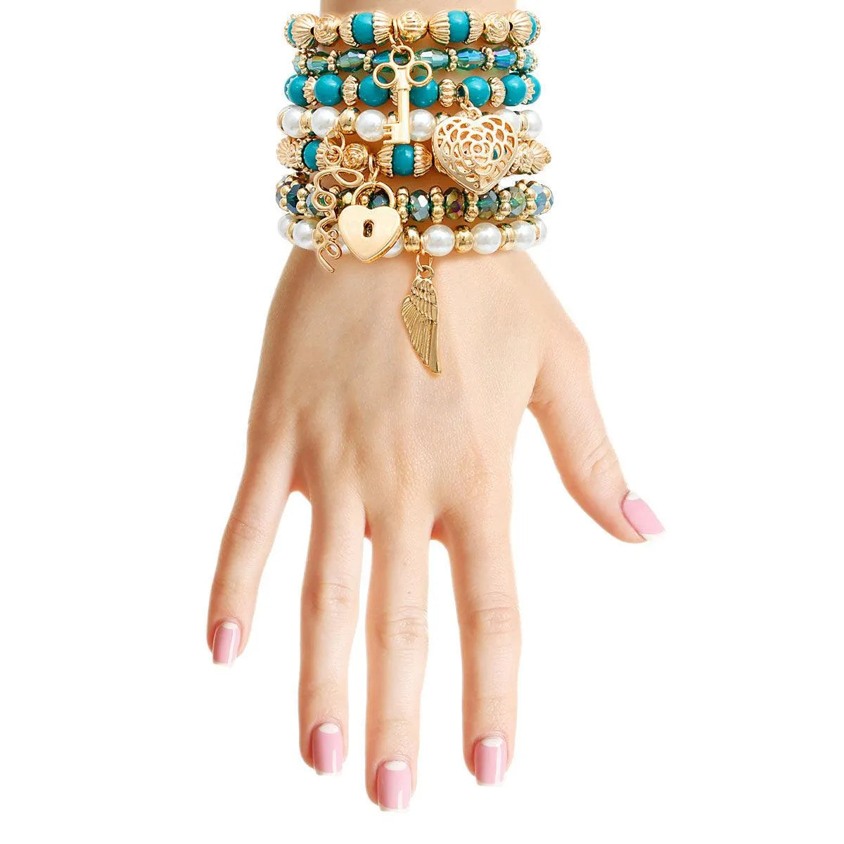 Teal, Faux Pearl Bracelets: Add a Touch of Elegance to Your Everyday Look Pinktown