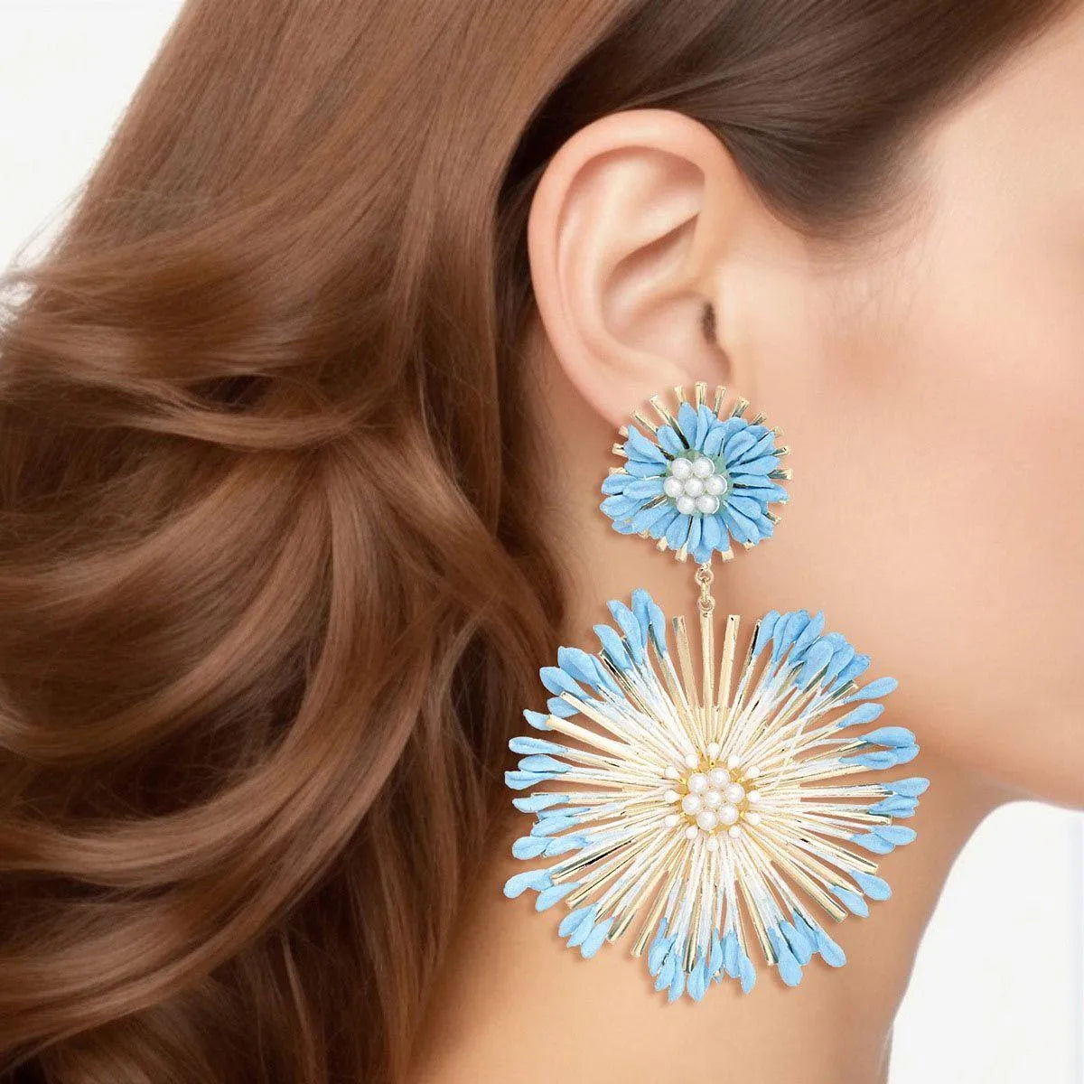 Why You'll Love Our Blue Flower Dangle Earrings – Find Out! Pinktown