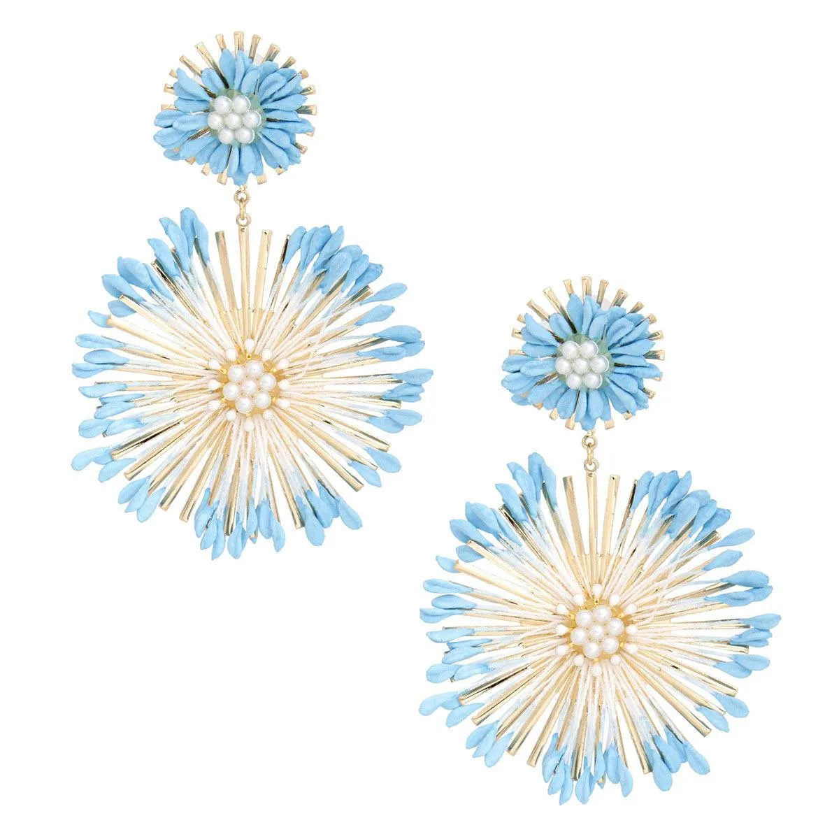 Why You'll Love Our Blue Flower Dangle Earrings – Find Out! Pinktown