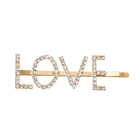 Gold and Clear Hair Bobby Pin: Add Love to Your Hairstyle