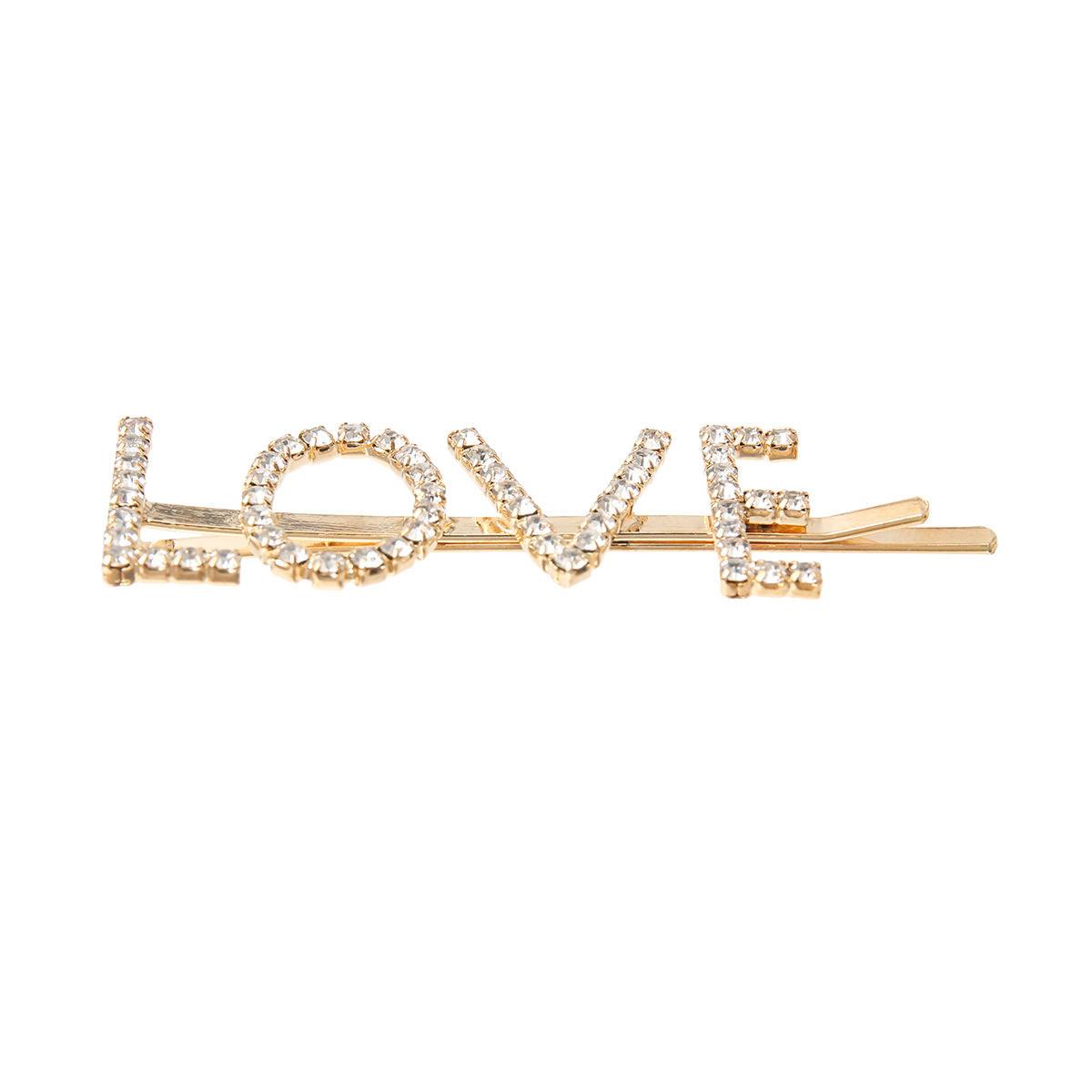 Gold and Clear Hair Bobby Pin: Add Love to Your Hairstyle