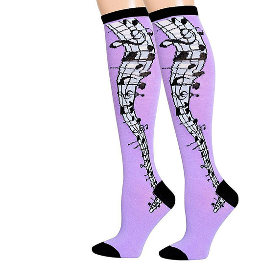 Lavender Musical Notes Socks for Women: Accessories in Harmony