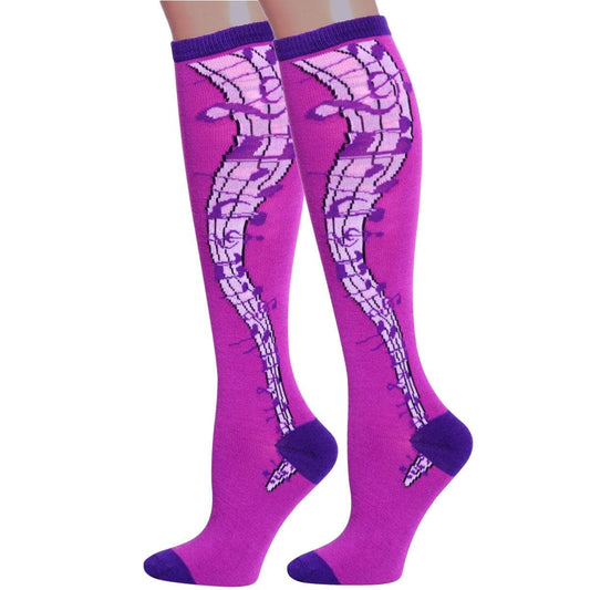 Purple Musical Notes Socks for Women: Accessories in Harmony
