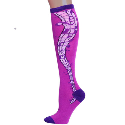 Purple Musical Notes Socks for Women: Accessories in Harmony