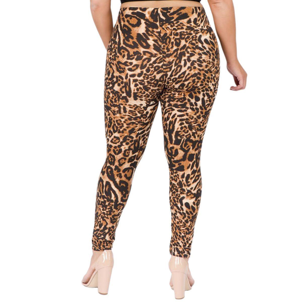 Roar in Style: Trendy Plus Size Leopard Print Leggings - Buy Now!