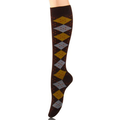 Sassy Socks: Brown Women's Diamond Patterned Foot Fashion