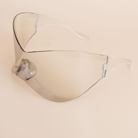 Shop Women's Clear Oversized Shield Visor Sunglasses for a Bold Look
