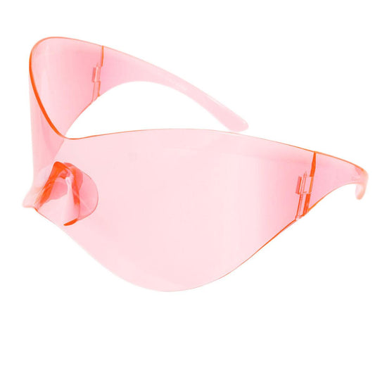 Shop Women's Pink Oversized Shield Visor Sunglasses for a Bold Look