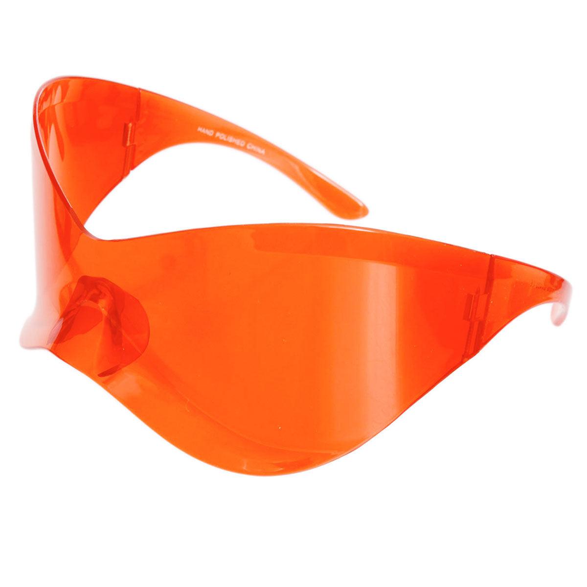 Shop Women's Red Oversized Shield Visor Sunglasses for a Bold Look