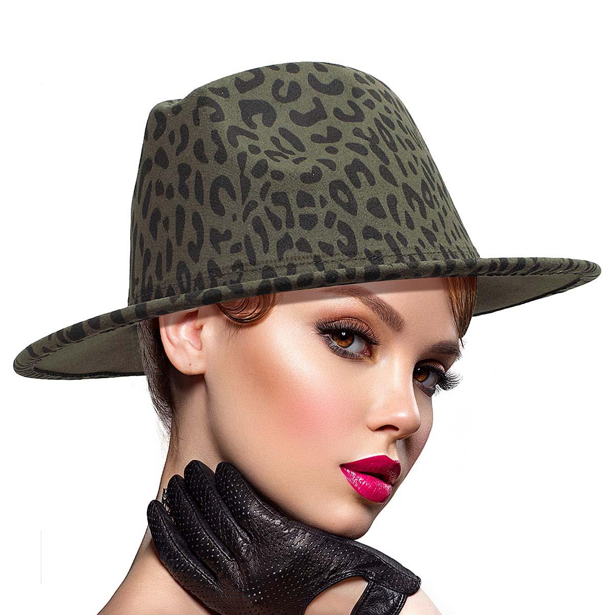 Stand Out in Style: Green Leopard Fedora for Fashionable Individuals