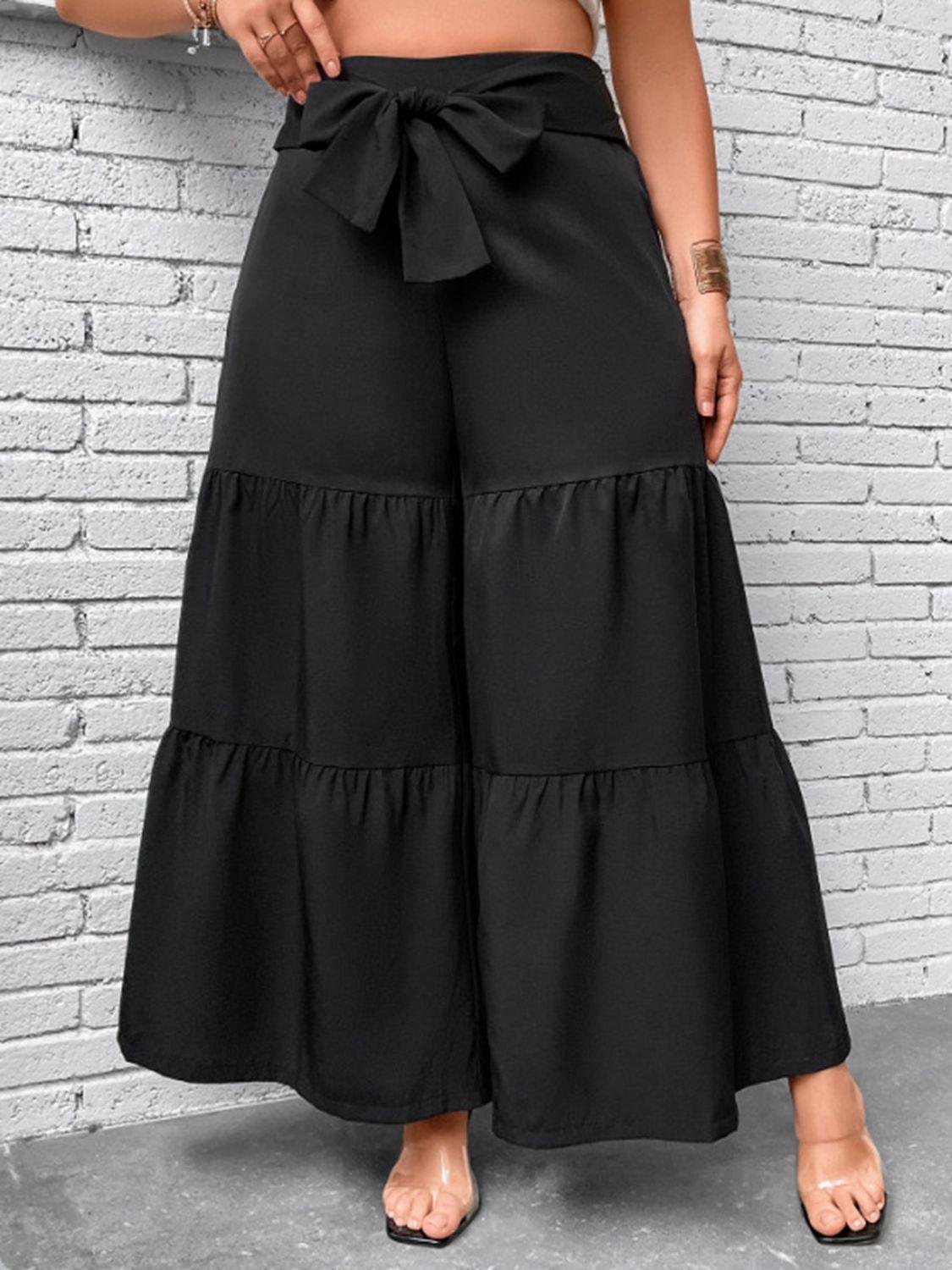 Black Plus Size Pants: Tiered Fashion & Wide Leg Style for Women – Jewelry  Bubble