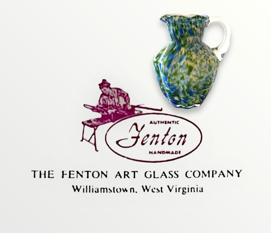 Discover the Timeless Beauty: Fenton Blown Glass Pitcher Vasa Murrhina, Vessel of Gems Jewelry Bubble