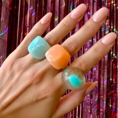 Elevate Your Summer Style with Glamorous Lucite Rings Jewelry Bubble