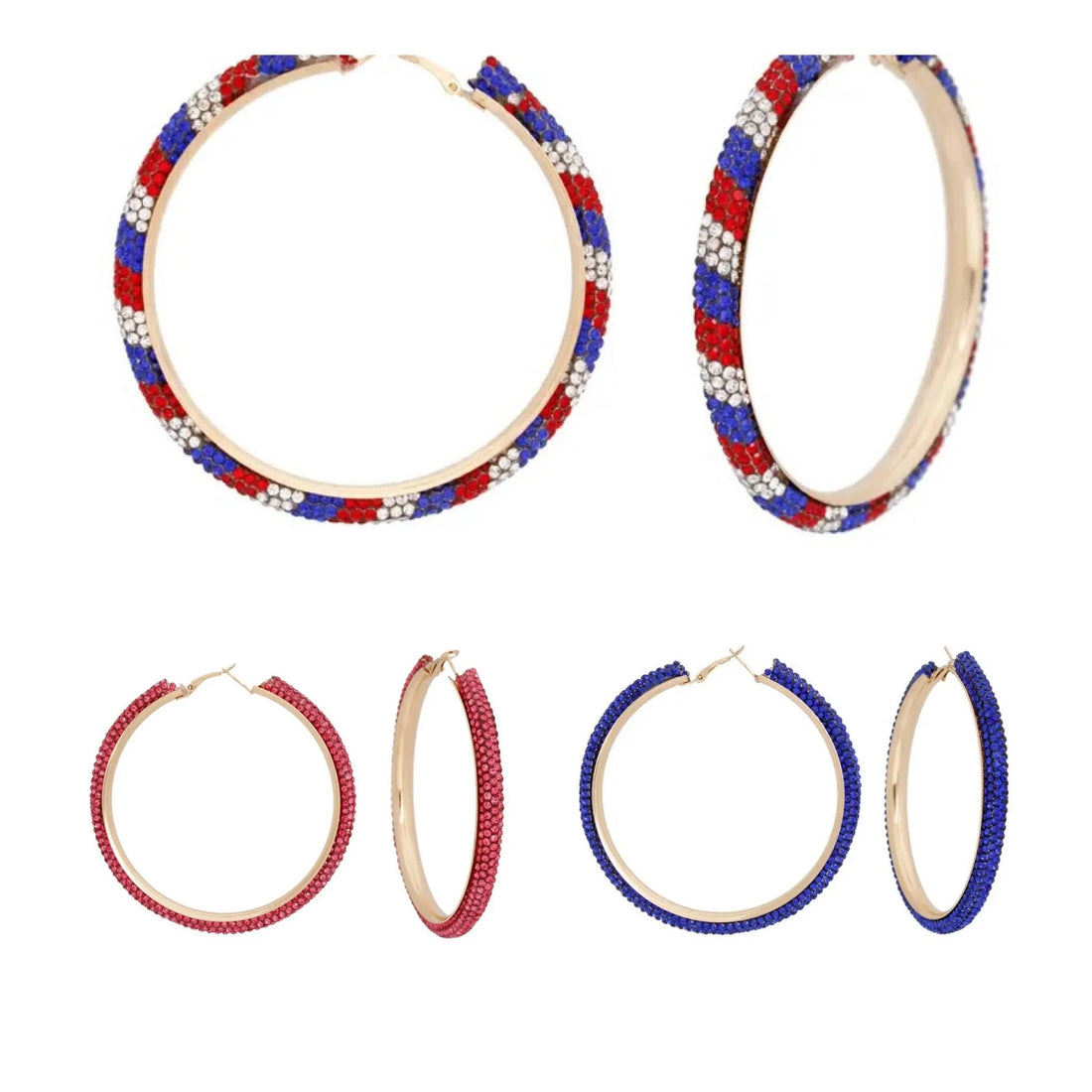 Make a Statement with Jewelry Bubble's Rhinestone Hoop Earrings Jewelry Bubble