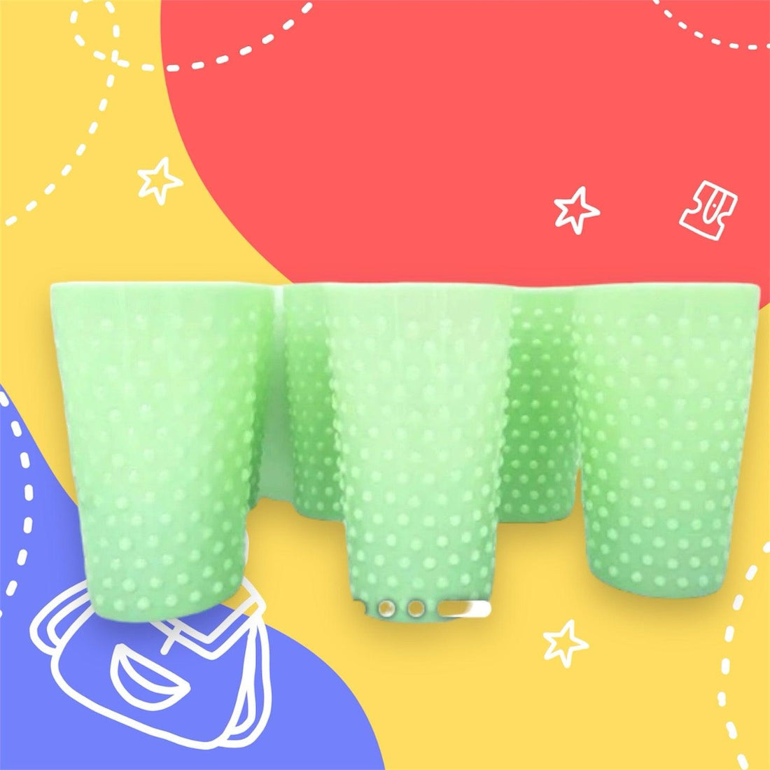 Milky Green Glassware Tumblers: Shabby Chic Drinking Glasses Jewelry Bubble