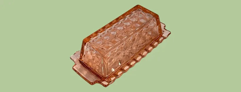 Rare Vintage Pink Depression Glass Butter Dish – Jeannette Glass Co. (1929–1933)
