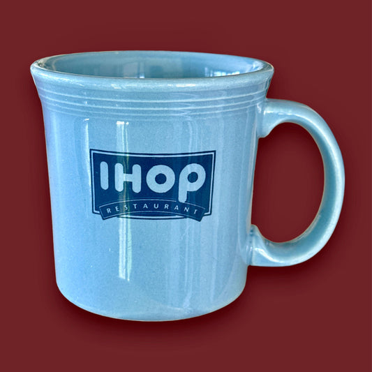 The Perfect Coffee Mug for IHOP Restaurant Fans - Fiestaware Periwinkle Blue Mug iHop Restaurant Jewelry Bubble