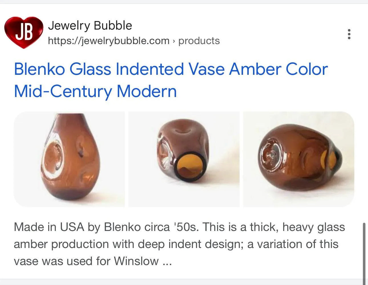 Vintage Mid-Century Blenko Amber Art Glass: Timeless Elegance for Modern Homes Jewelry Bubble